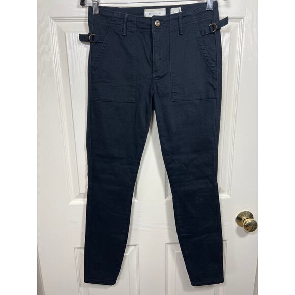 Anthropologie Hei Hei Skinny Leg Utility Black Cargo Pants Women's 27 School - Picture 1 of 8